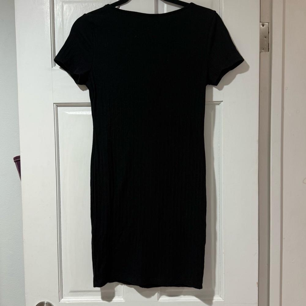 Forever 21 Black Button-Front Ribbed Knit Dress - Picture 4 of 8